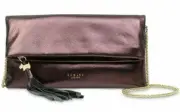 Radley London Hatfield Crossbody Clutch Zip Flapover Metallic Amethyst Leather