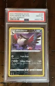2022 Pokémon Sword & Shield / Silver Tempest - #107 HONCHKROW REV FOIL - PSA 10