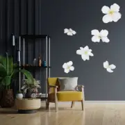 Whimsical White Blooms: Transform Your Space with White Floral Fabric Wall De...