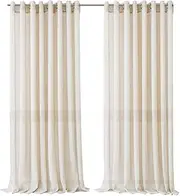 Elrene Sheer Extra Wide Indoor/Outdoor Sheer Grommet Window Curtain Panel, 22416IVR, 100% Polyester, Ivory, 114" x 84" (1 Panel)