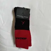 AIR JORDAN ZONAL CUSHIONED CREW SOCKS 2 PAIRS KIDS SIZE 5Y-7Y #BJ0419 NWT FREE S