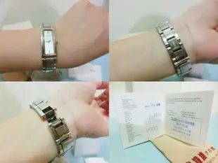 二手 正品 DKNY 女用時尚手錶*不鏽鋼腕錶~長方型美錶 顯瘦