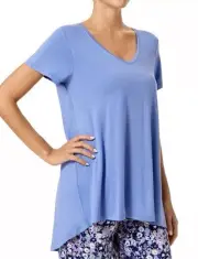 NWT HUE Womens S Short Sleeve Scoop Neck Sleep Tee Jacaranda PJ224204