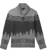 NEW Pendleton Cardigan Lambswool Shacket Scenic Aztec Men Size Large Grey