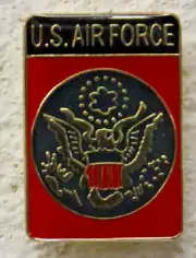 US Air Force Red Black Pin & Lapel Enamel Front Pin 1"