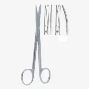 6 Deaver Operating Scissors, 5.1/2", Curved Blades, Sharp/Blunt Tips, Premium