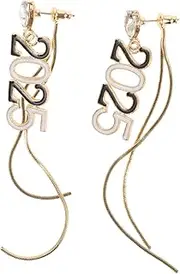 [PLAFOPE] Chic Number Earring Tassel Zinc Alloy Dangle Earrings for Women Fashion Charm Earring Party Present