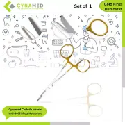 Cynamed Carbide Inserts and Gold Rings Hemostat with Scissors TC Olsen Hegar