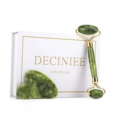 Jade Roller and Gua Sha Set - Beauty Face Massager & Guasha Tool for Green-2