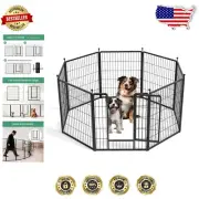 Folding Indoor Outdoor Pet Playpen with Secure Lock - Ideal for Dogs