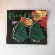 Christmas Cookie Cutters Holiday Trees 3.75x3 Green Plastic Vintage