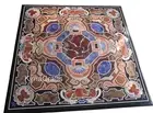 Square Marble Dining Table Top Gemstone Inlay Work Living Room Table for Hotel