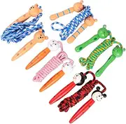 Generic 5Pcs Cartoon Skipping Rope for Lightweight Wooden Handle Jump Ropes Featuring Frog Little Man Little Bear Rabbit Exercise Equipment for Active Play