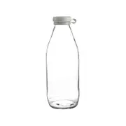 Argon Tableware Glass Milk Bottle with Silicone Lid - 1 Litre