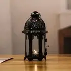 Metal Candle Holder Transparent Glass Candle Lantern Coffee shop