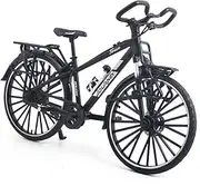 1:10 Scale Die-Cast Alloy Mini Touring Bicycle Toy Model Bike Cake Topper Desktop Decoration Crafts for Cycling Lovers Bike Racers Athletes Children Boys and Girls (Black)