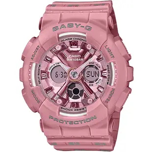 CASIO 卡西歐 BABY-G 校園風休閒雙顯手錶-粉紅 BA-130SP-4A