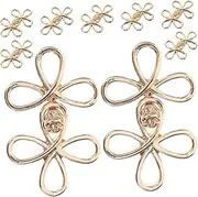 [WESIEVYA] Metal Cheongsam Buttons Set 10 Pairs Round Pearl Buttons for Clothes Decorative for Sewing