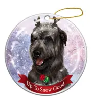 Holiday Pet Gifts Irish Wolfhound Black Dog Porcelain Christmas Ornament