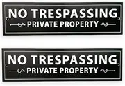 1114 (2 Pack) Private Property No Trespassing Sign for House Door or Fence 80 mil Thick Plastic