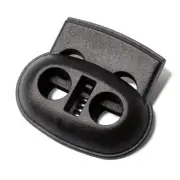 Plastic Cord Locks Spring Toggle Stopper Double Hole Cord Locks for Drawstrin...