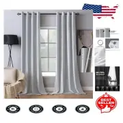 Luxury Greyish White Velvet Curtains - 2 Panels, Machine Washable, 52x72in