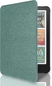 Slimshell Case Cover with Hand Strap Belt for 7" All-New Kindle Paperwhite 12th 2024 or Kindle Paperwhite Signature Edition 2024, Smart Shell with Auto Sleep/Wake -Mint-Colored Fabric Texture