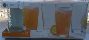 Set of 8 Libbey 16oz Vintage Frost Clear Glass Drinking Cooler Glass