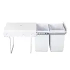 Rubbish Bin, 20L Twin Kitchen Pull Out Waste Bins Small Dual under Sink Slide Ga