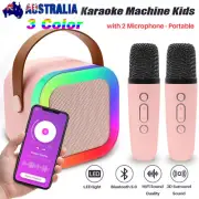 Portable Bluetooth Kids Mini Karaoke Machine Speaker With 2 Wireless Microphones