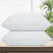Shredded Memory Foam Pillow with Washable Removable Pillowcase,Queen Size Bed Pillow for Sleeping,Suitable for Stomach,Back and Side Sleepers.