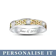'Irish Trinity Knot' His Personalised Engraved Wedding Ring Set
