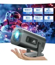 Mini Projector with WiFi and Bluetooth, 180°Rotatable Portable Projector 2.4G
