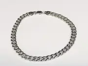 Real White Gold 8.5" Mens Miami Cuban Curb Link 6.5 mm 11 grams Chain Bracelet