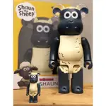 現貨 BE@RBRICK SHAUN 笑笑羊 庫柏力克熊 BEARBRICK 400+100%