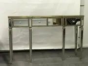 Mirrored Console Table Antiqued Ribbed