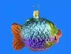 INGE GLAS TROPICAL POUT FISH GERMAN BLOWN GLASS CHRISTMAS ORNAMENT PUFFER FISH