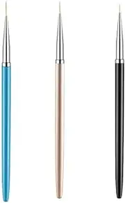 HIGHROCK 3PCS Nail Art Liner Brushes, Painting Acrylic Nail Nylon Brush Striping Brushes, Elongated Lines Nail Painting Drawing Pen Detailer Thin Liner