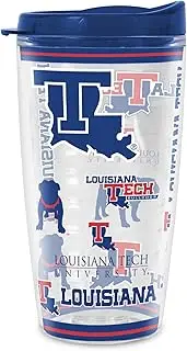 Rico Industries NCAA Louisiana Tech Bulldogs 16 oz Double Walled Insulated Tritan Mayhem Tumbler Cup Keeps Drinks Cold & Hot, USA Made