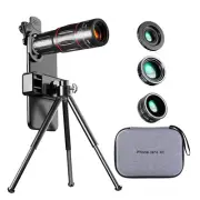 28X HD Cellphone Camera Macro Telescope Zoom Fish Eye Lens Tripod Kit Portable D