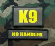 K9 Handler OD Green and Gold Patch Set Sheriff Border Patrol SWAT