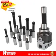 3" Boring Head With R8 Shank and 12Pcs 3/4" Carbide Boring Bar Set Milling New