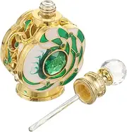 PLAFOPE Elegant Refillable Perfume Bottle Retro Glass Essence Container with Decorative Floral Design for Travel and Home Decor for Essential Oils and Fragrance Blends