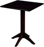 Tramontina London Bistro Black Aluminium Base with Tauari Wood Top Square Table, 80 cm Base, Almond