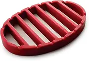 silicone oval baking rack red,baking rack,microwave oven silicone rack,heat insulation mat