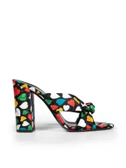 Heart Jacquard Bianca Knot Detail Mules