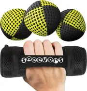 speevers Juggling Balls Set of 3 XBalls with Carry Case (Black - Yellow, 650g)