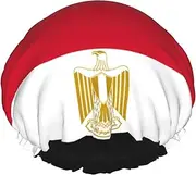 Egyptian Flag Print Various Activities Shower Cap Reusable Soft And Lightweight Bath Hair Cap Long Hair