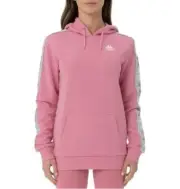 Kappa 222 Banda The Bundaberg Hoodie Pink- Lt Grey-White In Size XL 351574W-A02