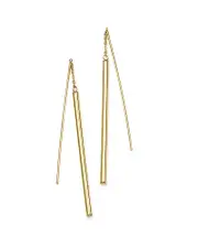 14K Yellow Gold Linear Threader Earrings